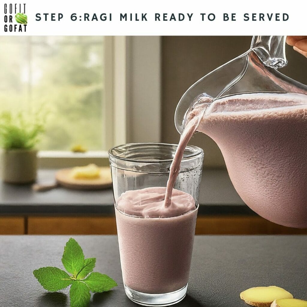Ragi Milk can be served chilled or warm