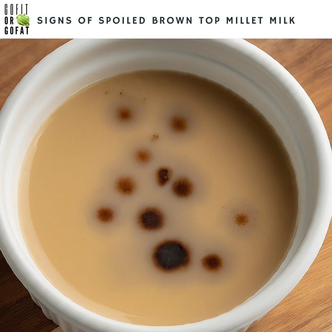 Signs of spoiled Brown Top Millet Milk: this includes changes in color, texture, or odor, indicating bacterial growth or contamination