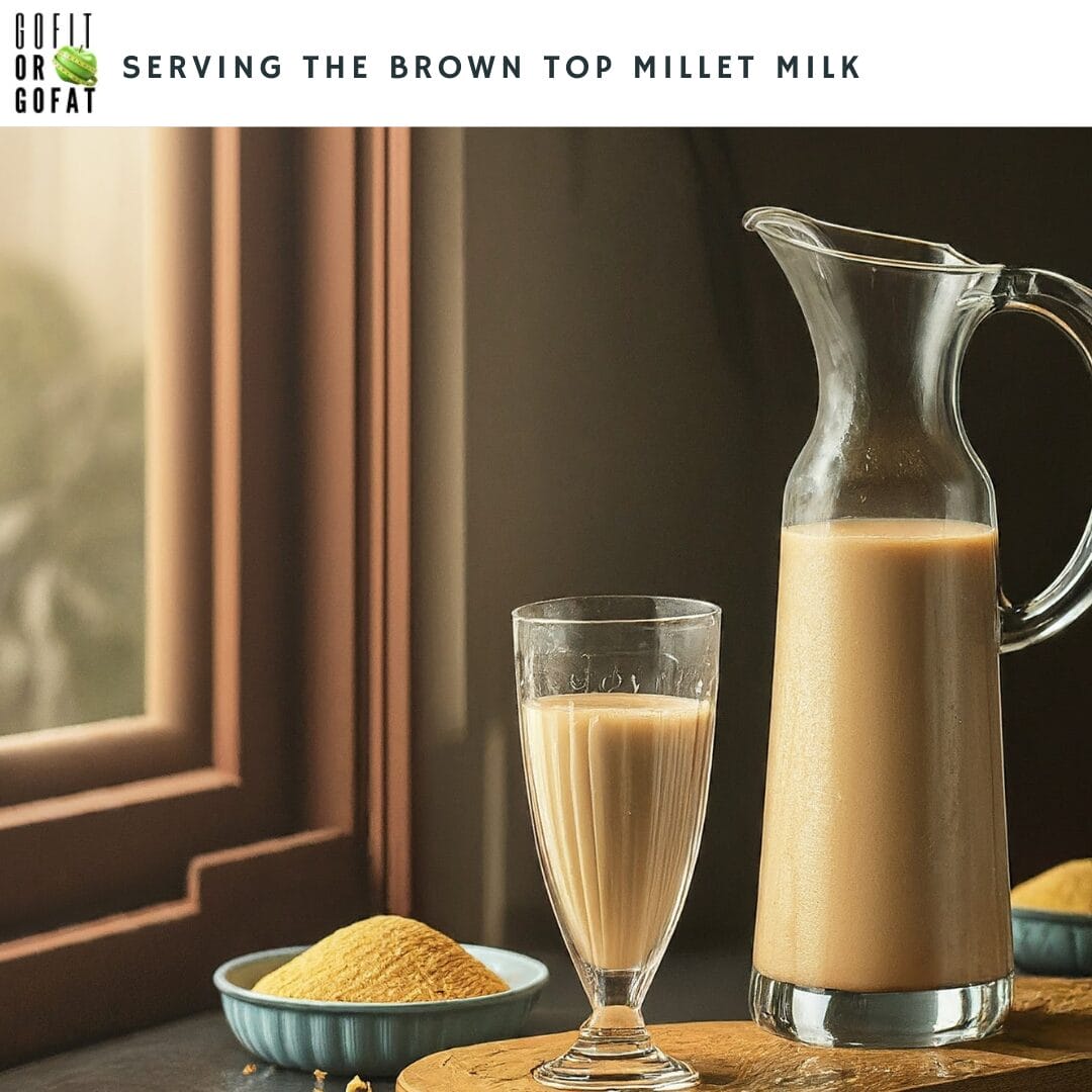 Nutritious and delicious homemade Brown Top Millet Milk ready to be served